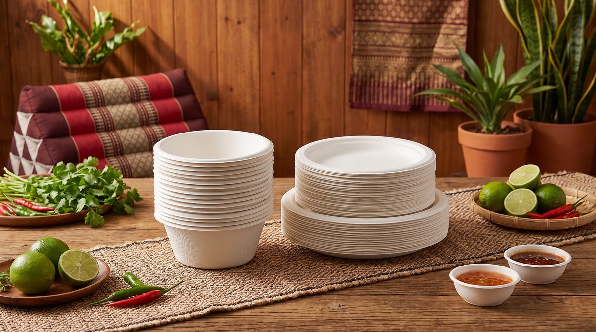 Bagasse tableware in Thai foodservice